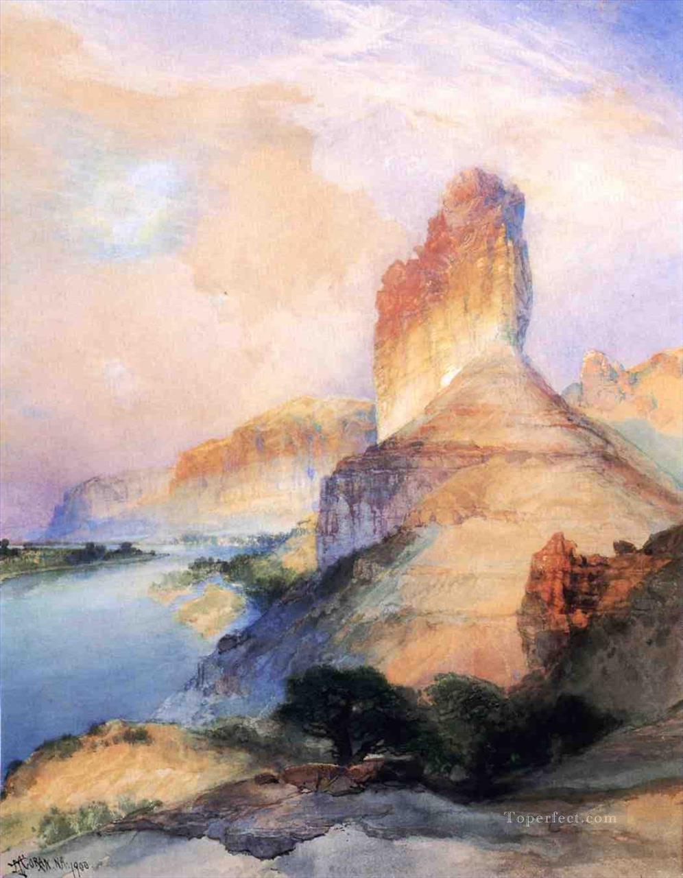 Castle Butte Green River Wyoming landscape Rocky Mountains School Thomas Moran Oil Paintings